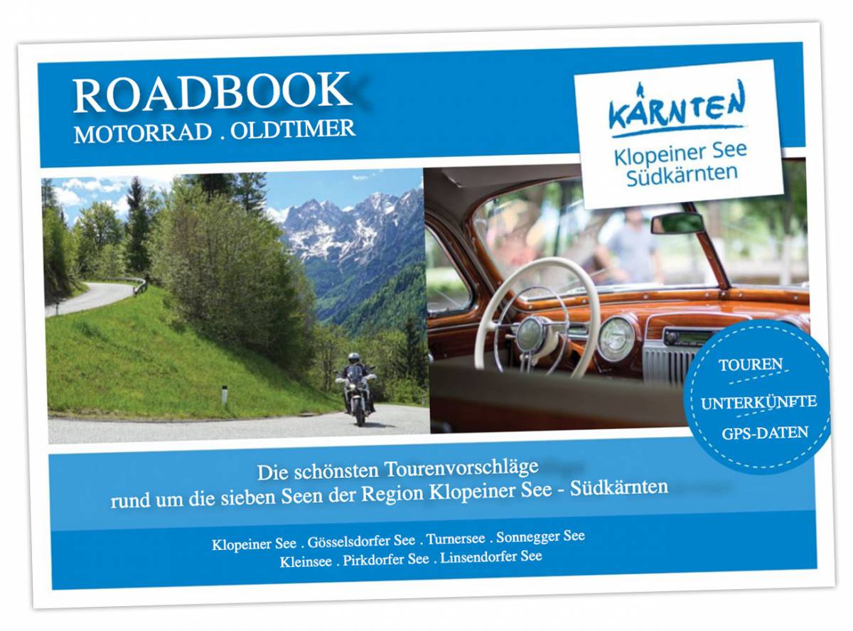 Roadbook Cover für Motorradtouren und Oldtimer Touren am Klopeiner See